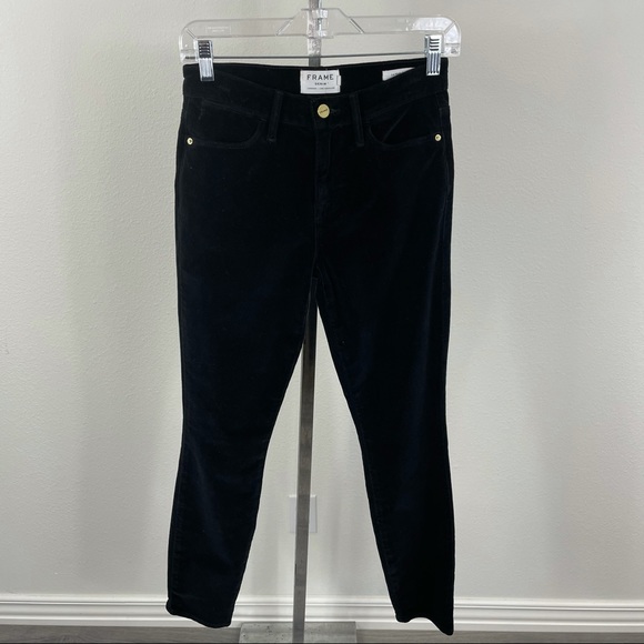 FRAME Le Velveteen High-rise Skinny Jeans - Picture 2 of 6